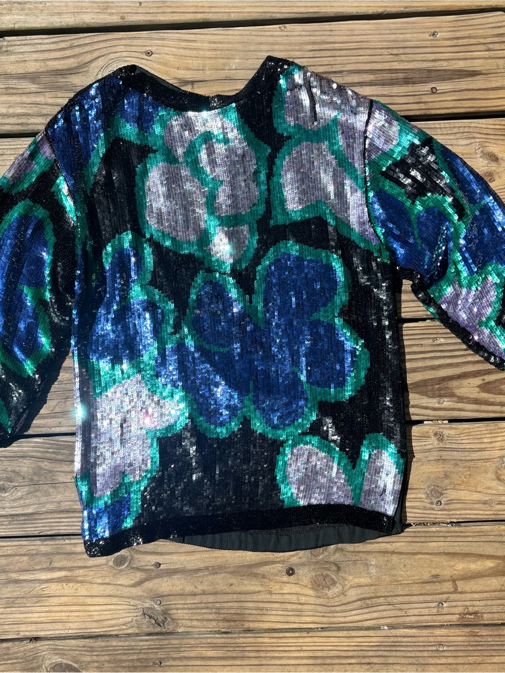 VTG Beaded Silk and Sequins Top